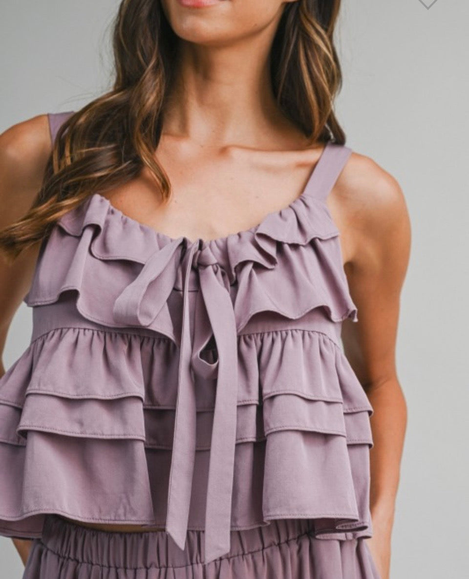 Ruffle Top With Balloon Pants