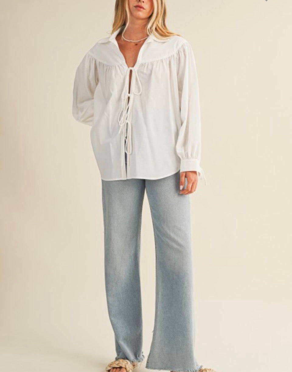 Cascading Front Tie Tunic
