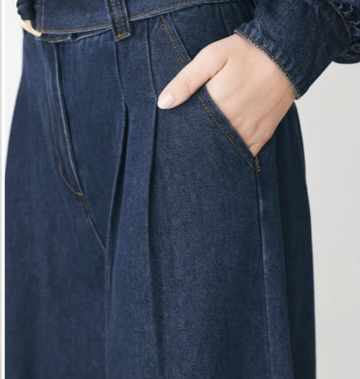 WIDE LEG DENIM PANTS
