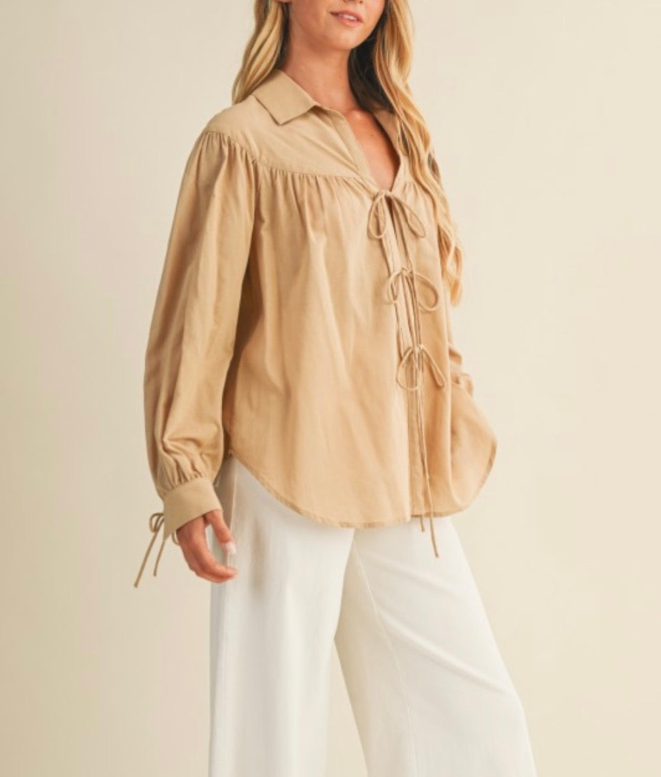 Cascading Front Tie Tunic