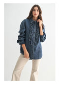 DENIM RUFFLE SHIRT