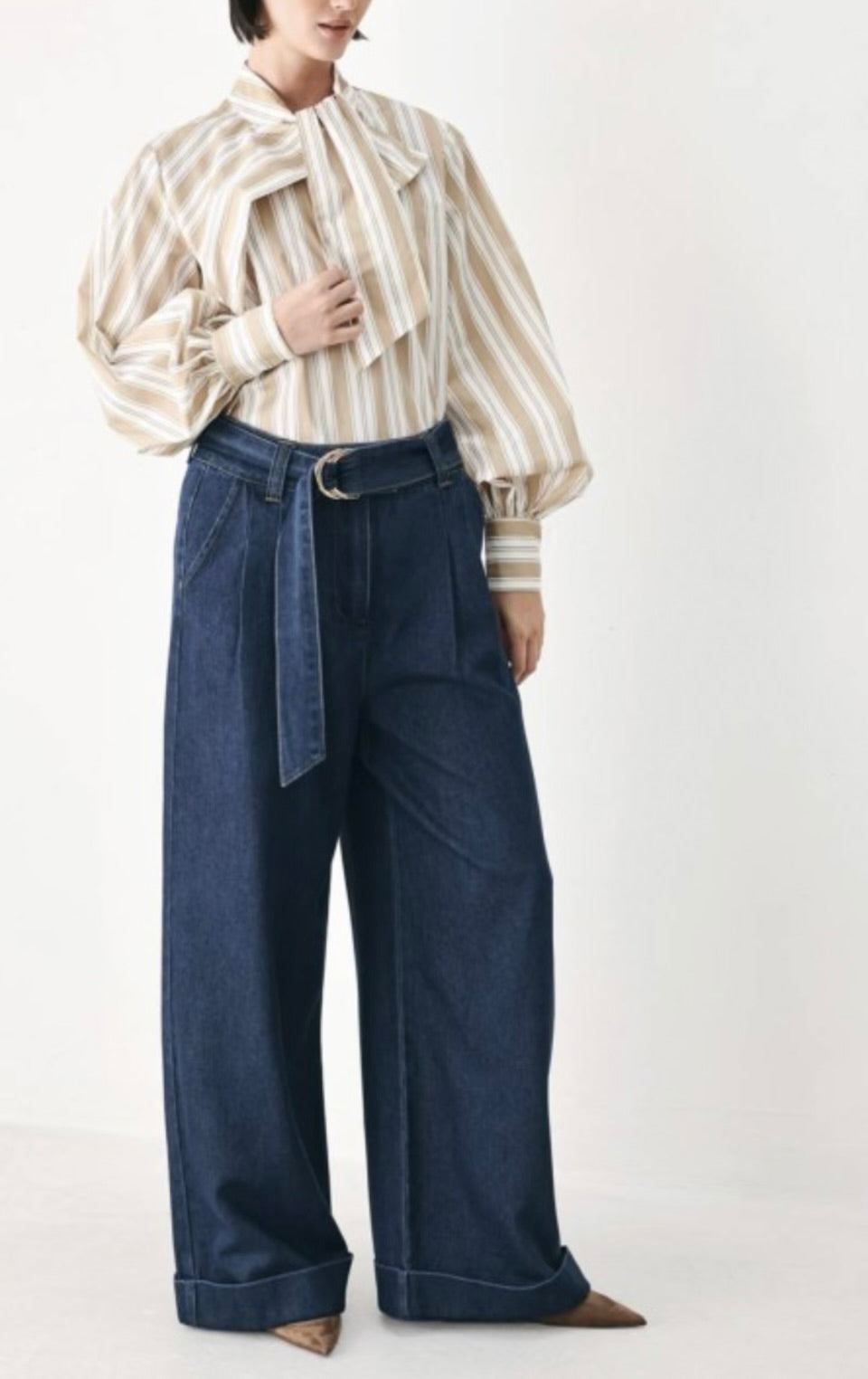 WIDE LEG DENIM PANTS