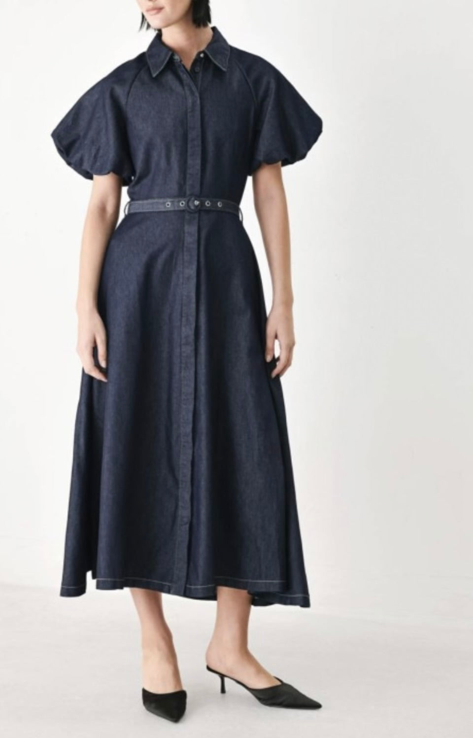 PERFECT DENIM MIDI DRESS
