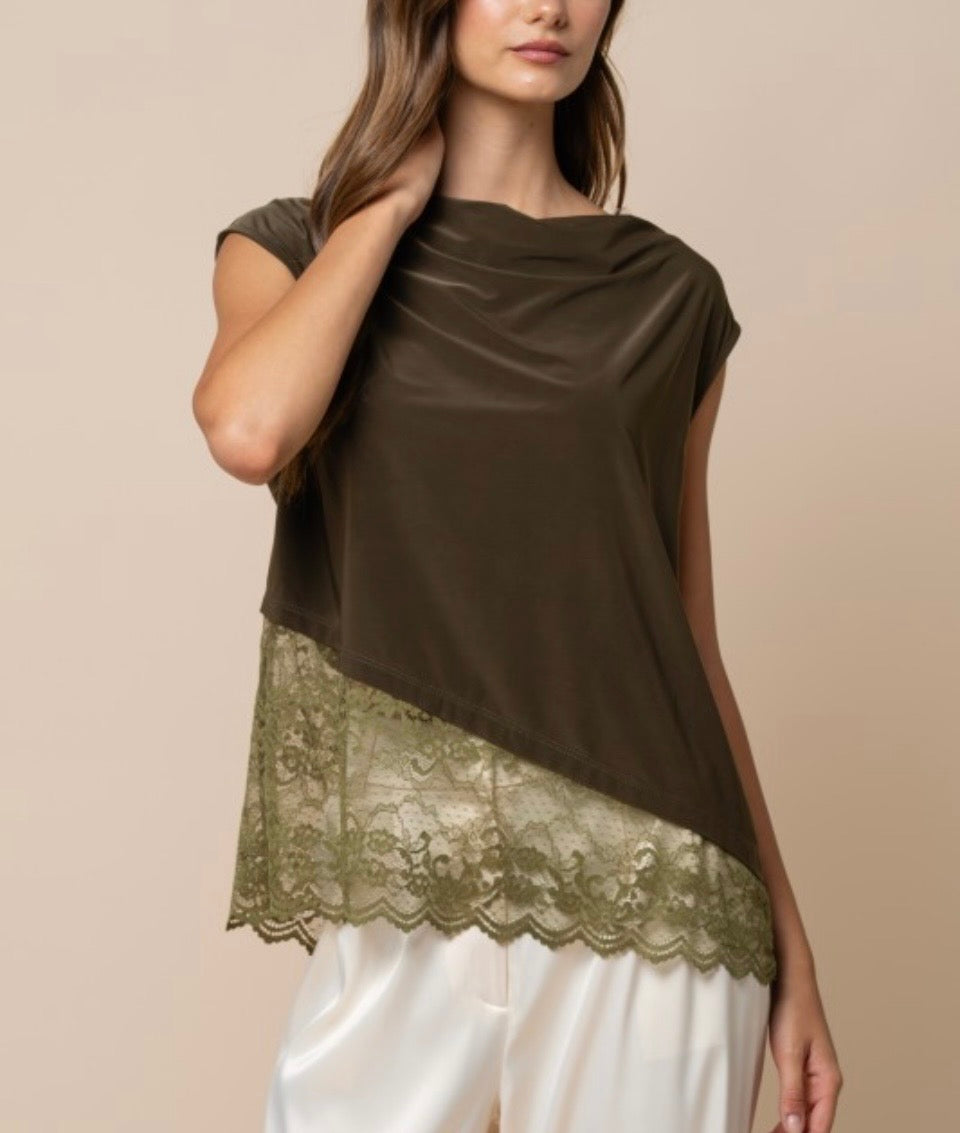 LACE BOAT NECK TOP