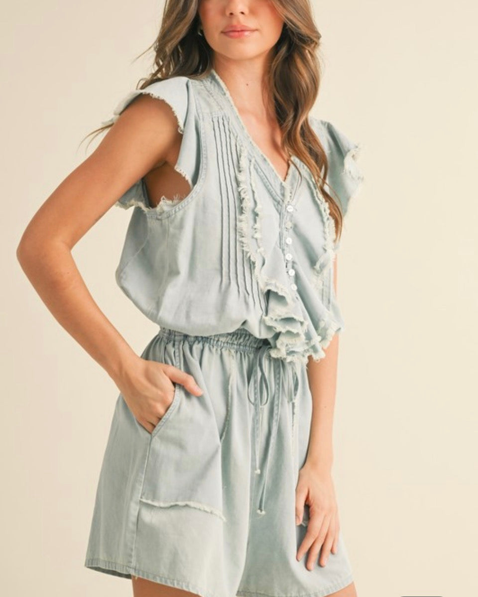 Denim Romper