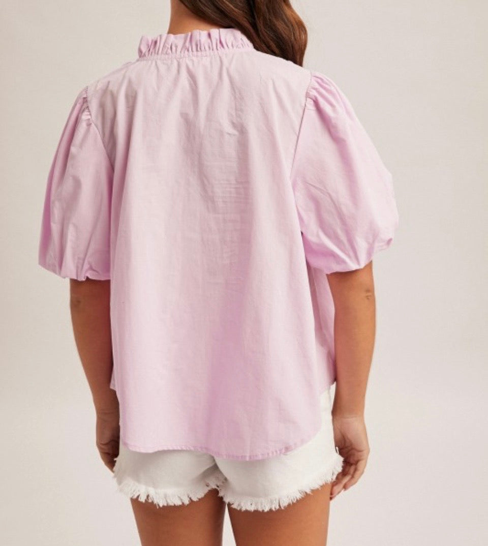 RUFFLE-TRIM BLOUSE