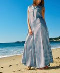 Wide Leg Stripe Satin Jumpsuit