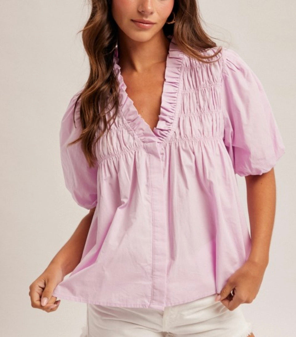 RUFFLE-TRIM BLOUSE