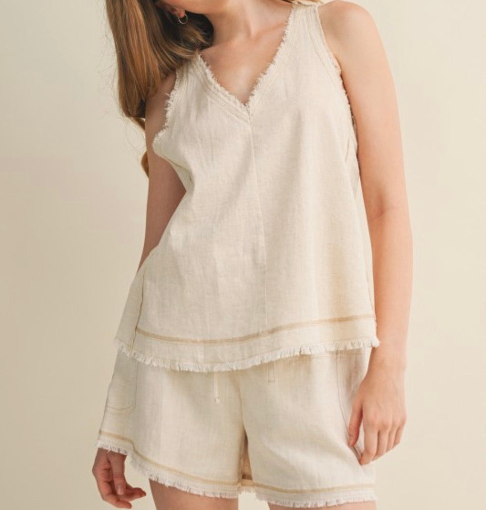 Frayed Stitch Short Set