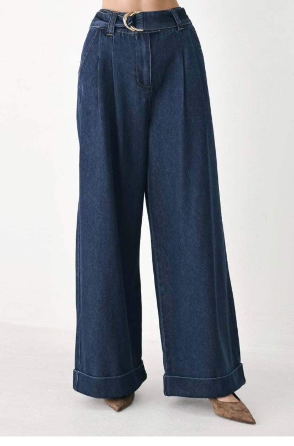 WIDE LEG DENIM PANTS